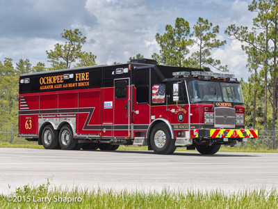 Ochopee Fire Rescue Department, FL Alligator Alley fire trucks Larry Shapiro photographer shapirophotography.net E-ONE Cyclone II heavy duty rescue IHC tanker brush truck